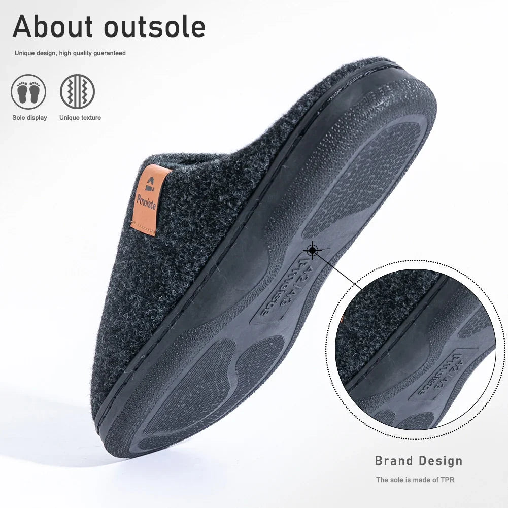 Winter Platform House Slippers – Warm Felt Non-Slip Indoor Shoes