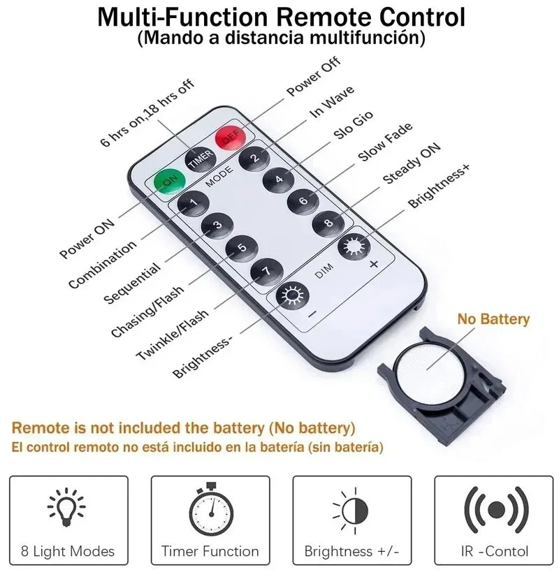 LED Curtain Fairy Lights – USB Remote Control 3M String
