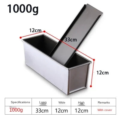 Non-Stick Bread Loaf Pan with Lid – Aluminum Alloy Toast Box