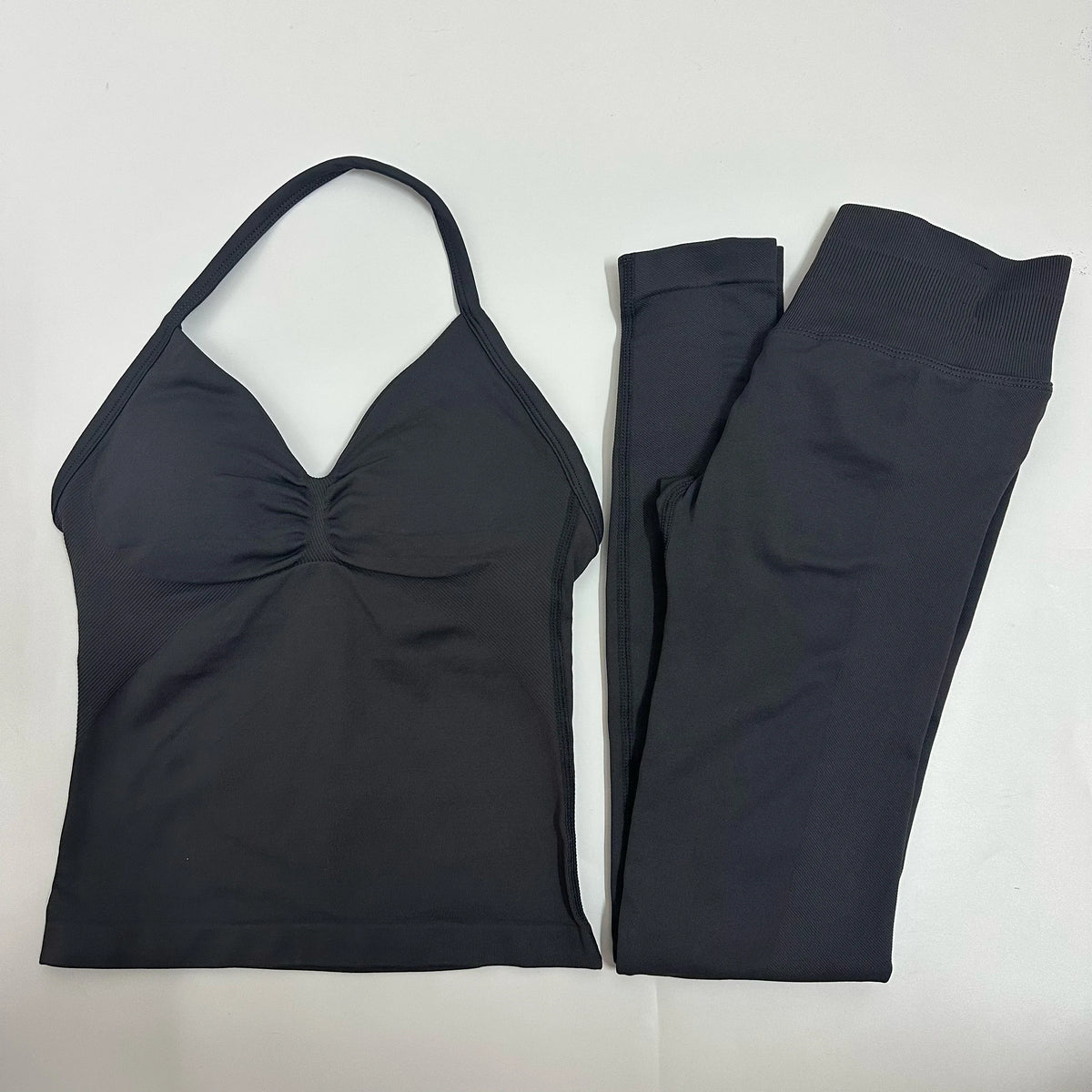 Women's 2-Piece Yoga Set – Backless Tank Top & Scrunch Leggings