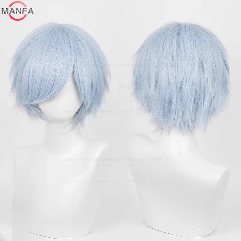 Short Straight Anime Cosplay Wig – 30cm, Multiple Colors for Men & Women