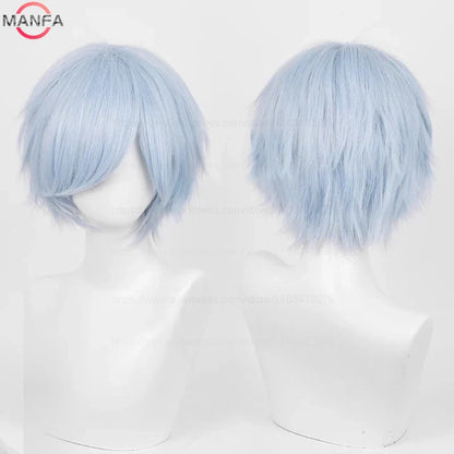 Short Straight Anime Cosplay Wig – 30cm, Multiple Colors for Men & Women