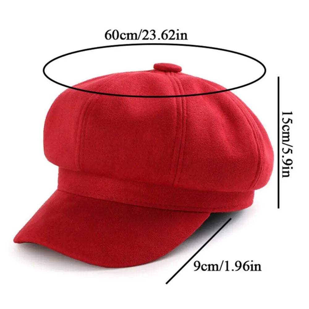 Newsboy Cap – Casual Suede Baker Hat for Women
