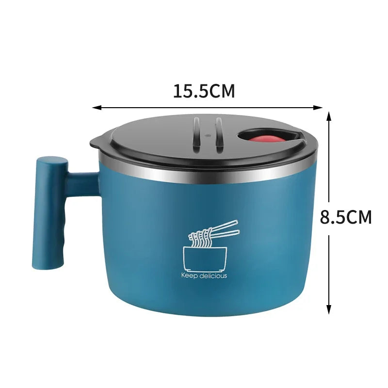 Stainless Steel Noodle Bowl with Lid & Drain