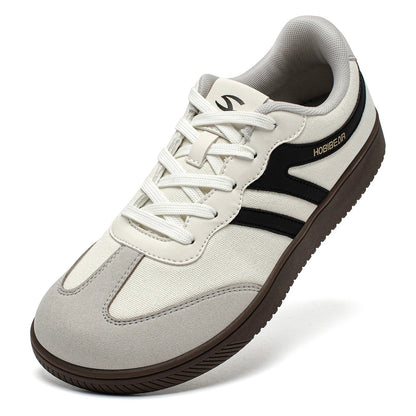Wide Toe Minimalist Sneakers – Unisex Lace-Up Casual Walking Shoes