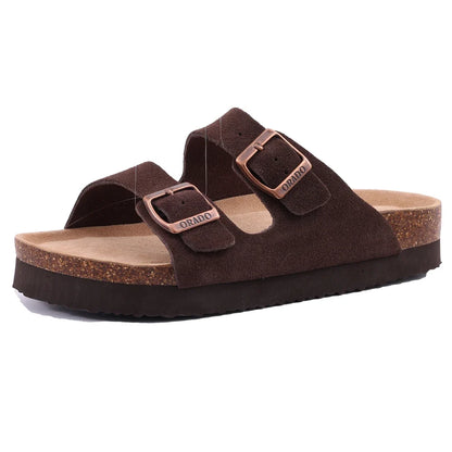 Suede Mule Clogs – Women's Cork Arch Support Outdoor Slippers