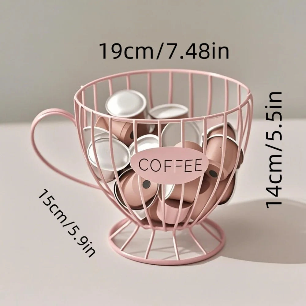 Coffee Pod Holder Wire Basket – Large Capacity Capsule Storage
