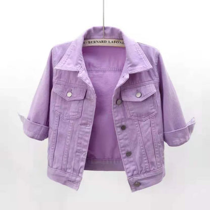 Women's Short Denim Jacket – Casual Loose Jean Coat