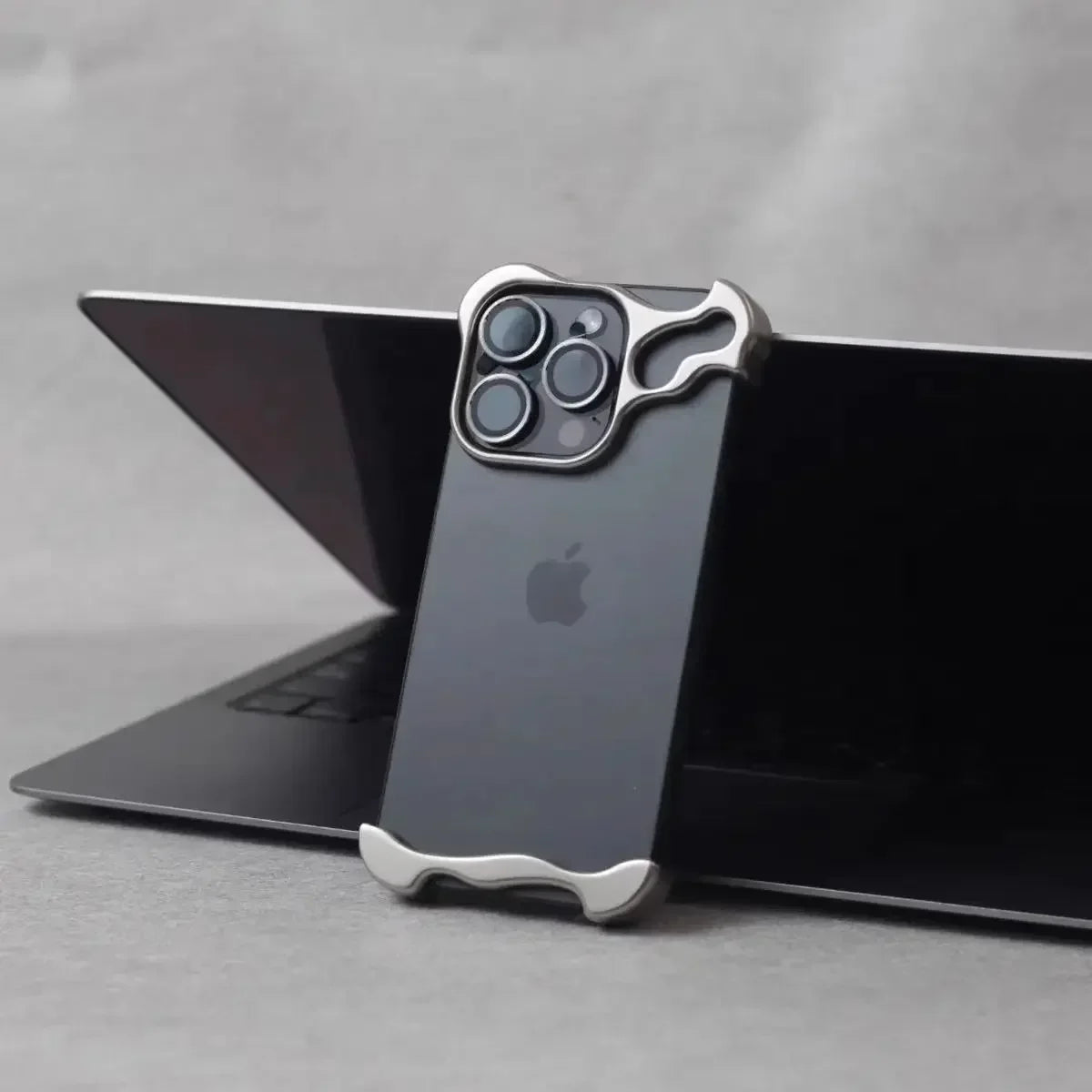 Metal Bumper iPhone Case with Lens Protector – Irregular Frame Design