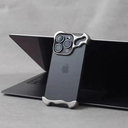 Metal Bumper iPhone Case with Lens Protector – Irregular Frame Design