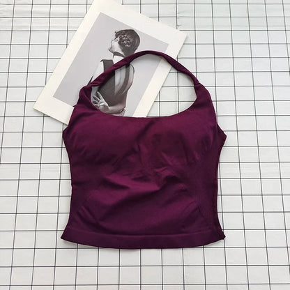 Women's Halter Neck Sports Bra Crop Top with Padding