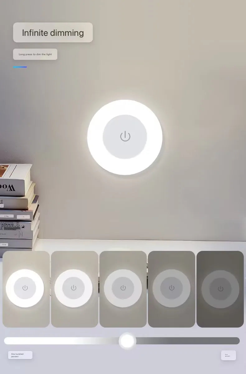 Touch Sensor LED Night Light – USB Rechargeable Magnetic Wall Lamp