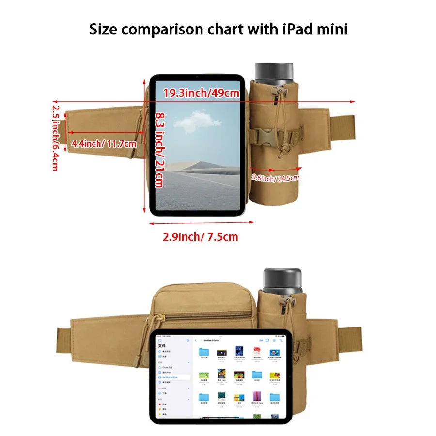 Tactical Waist Bag with Detachable Water Bottle Holder