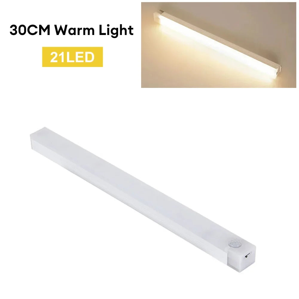 LED Motion Sensor Light Bar – Wireless USB-C Rechargeable Cabinet & Wardrobe Lamp