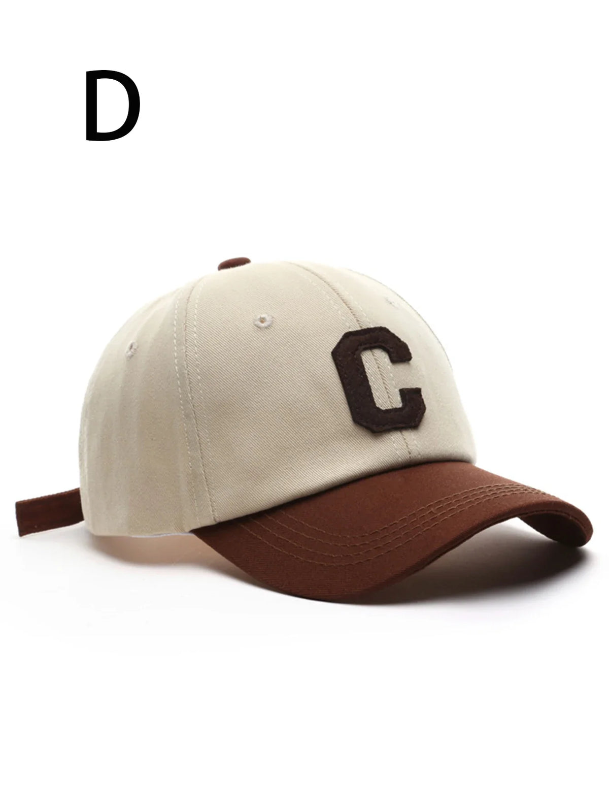 Embroidered Letter C Baseball Cap – Retro Cotton Hat for Men & Women