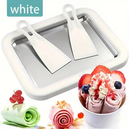Rolled Ice Cream Maker – Portable DIY Cold Plate with Spatulas