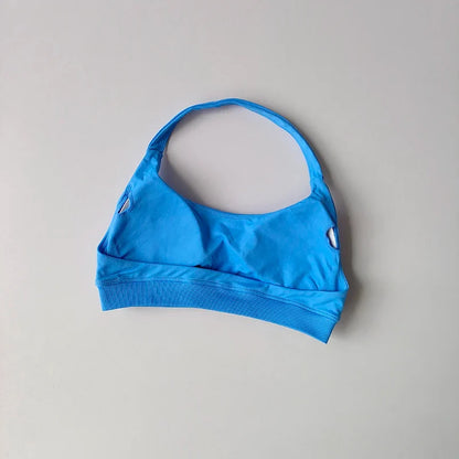 Seamless Padded Sports Bra – Backless Halter Crop Top for Women