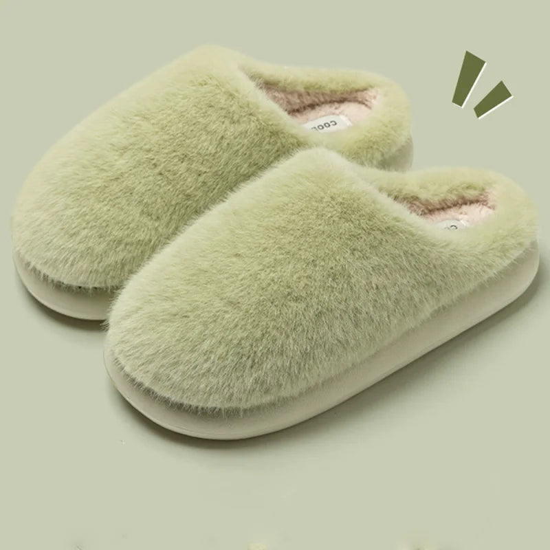 Faux Fur Slippers – Women's Warm Plush House Shoes