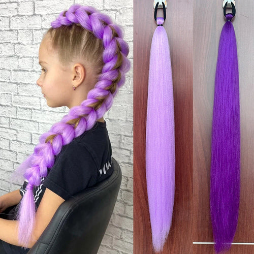 Synthetic Braiding Ponytail Hair Extension 28 Inch Colorful DIY