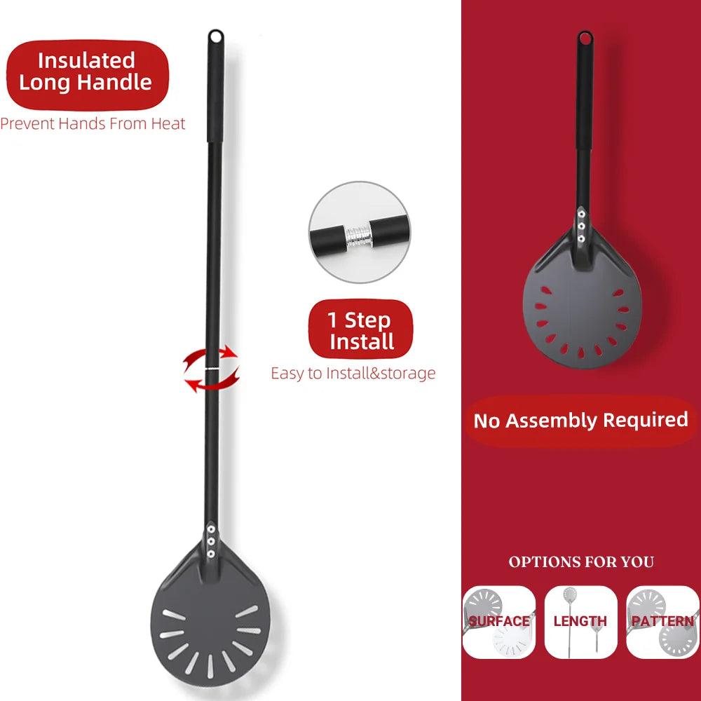 Aluminum Pizza Peel – Hard Anodized Bread Paddle for Oven Baking