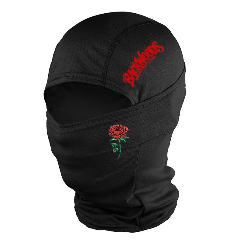 Balaclava Full Face Mask with Rose Print – Windproof Unisex Ski Mask