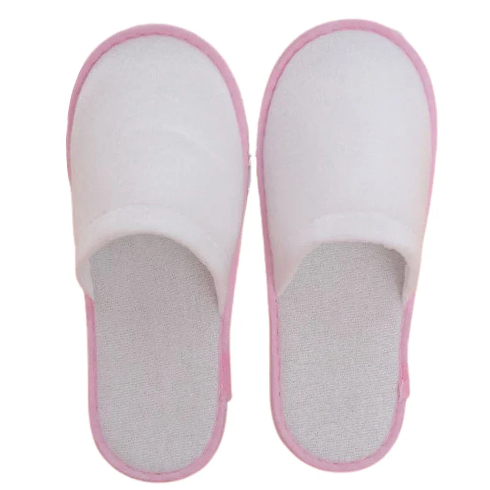 Disposable Hotel Slippers 10 Pairs – Velvet Guest House Shoes