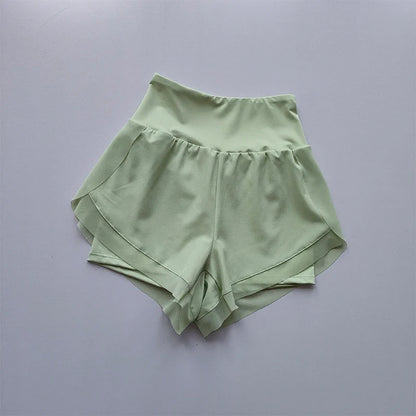 Women's High-Waist Sports Shorts – Double Layer Quick-Dry