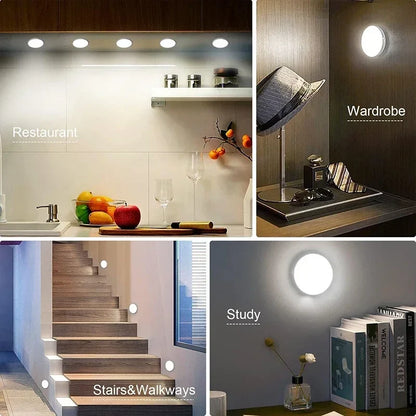 Motion Sensor LED Night Light USB Rechargeable 3-Color