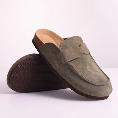 Suede Mule Clogs – Women's Cork Arch Support Outdoor Slippers
