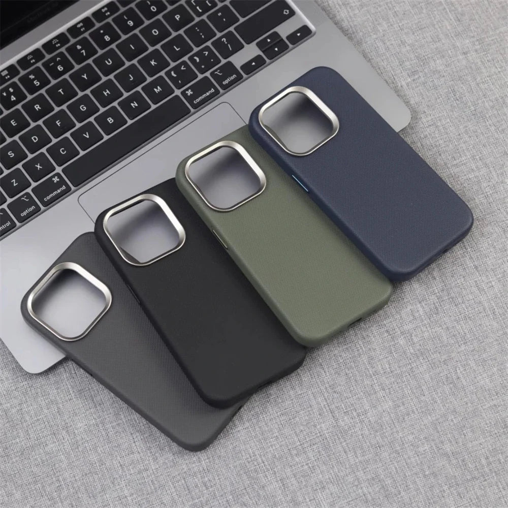 MagSafe Leather iPhone Case with Metal Alloy Lens Frame – iPhone 13–17