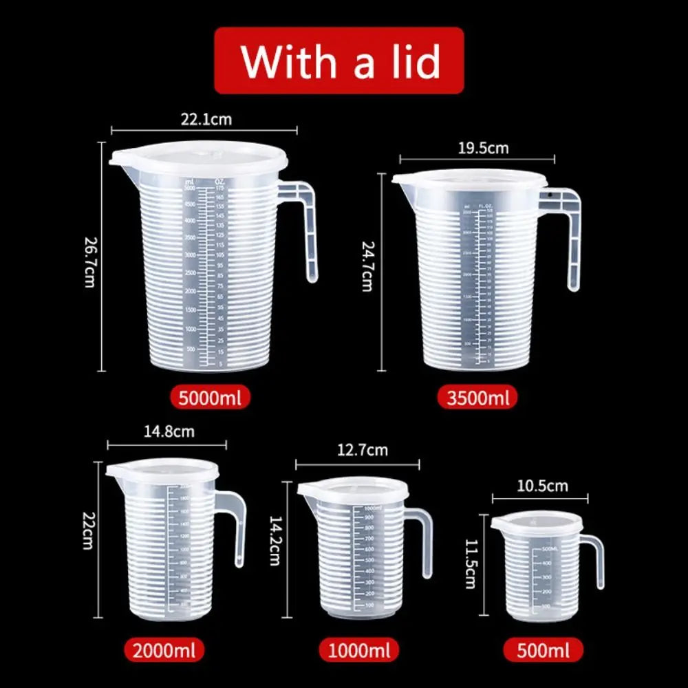 Clear Plastic Graduated Measuring Cup with Handle – Multiple Sizes