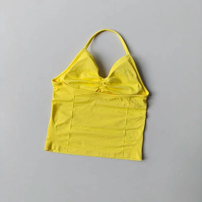 Women's Strappy Backless Crop Top & Scrunch Shorts Set – Gym Yoga Activewear