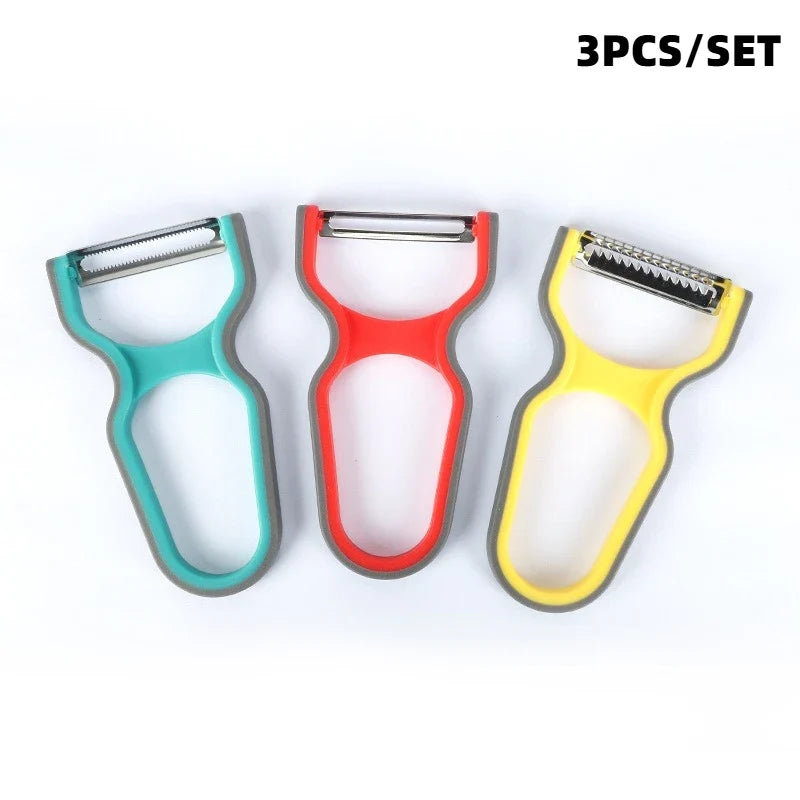 Vegetable Peeler Set – 3-Piece Stainless Steel Potato Slicer & Grater