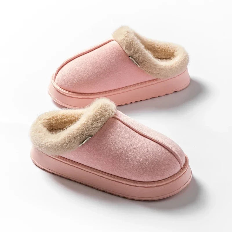 Fluffy Indoor Slippers – Thick EVA Sole Warm Anti-Slip House Shoes