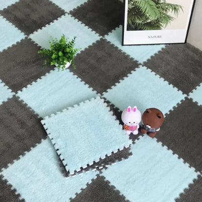 Soft Plush Interlocking Play Mat Tiles for Kids & Toddlers