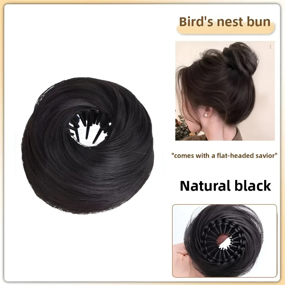 Bird's Nest Hair Bun Clip – Synthetic Retractable Hairpiece