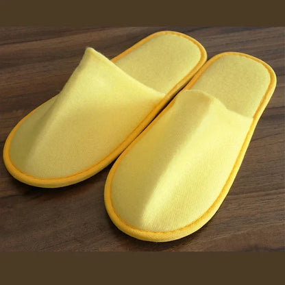Disposable Slippers 5 & 10 Pairs – Soft Plush Hotel Slides