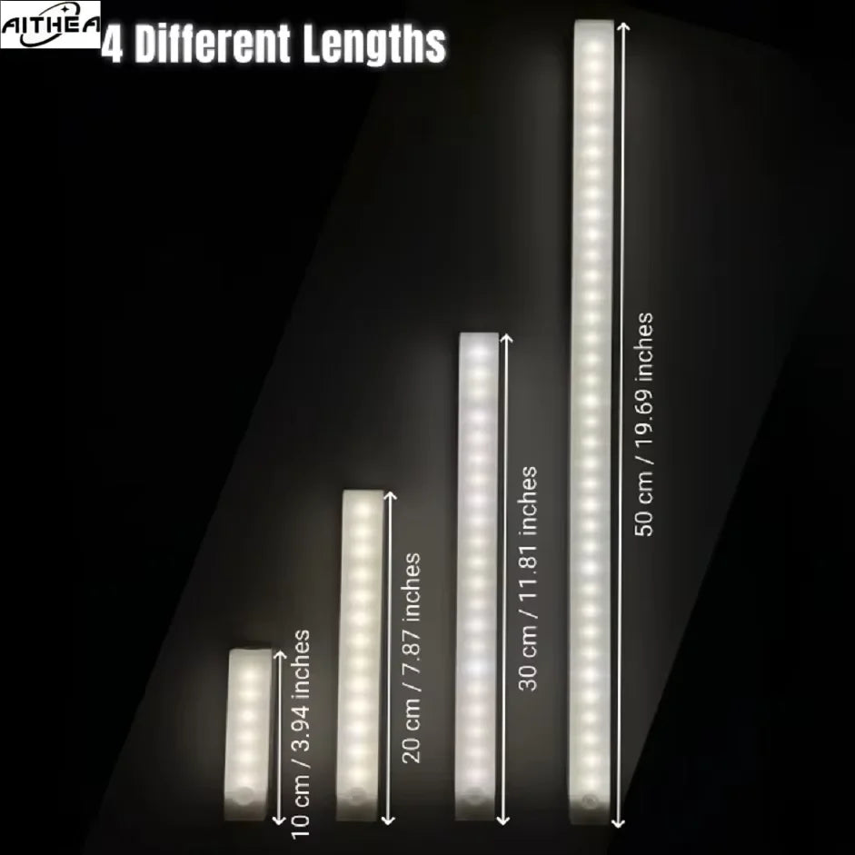 Motion Sensor LED Cabinet Light USB Rechargeable Magnetic Wireless 3 Color Modes
