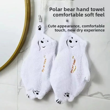 Polar Bear Hanging Hand Towel – Soft Absorbent Kitchen & Bath