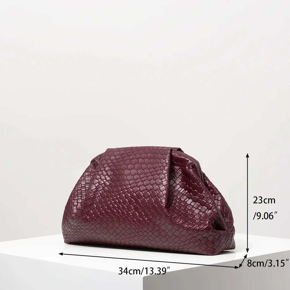 Vintage Woven Leather Clutch Bag – Large Capacity Women's Purse
