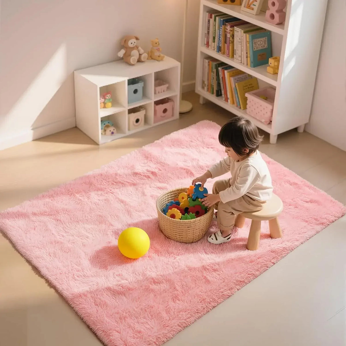Soft Plush Area Rug for Bedroom & Living Room – Fluffy Floor Carpet