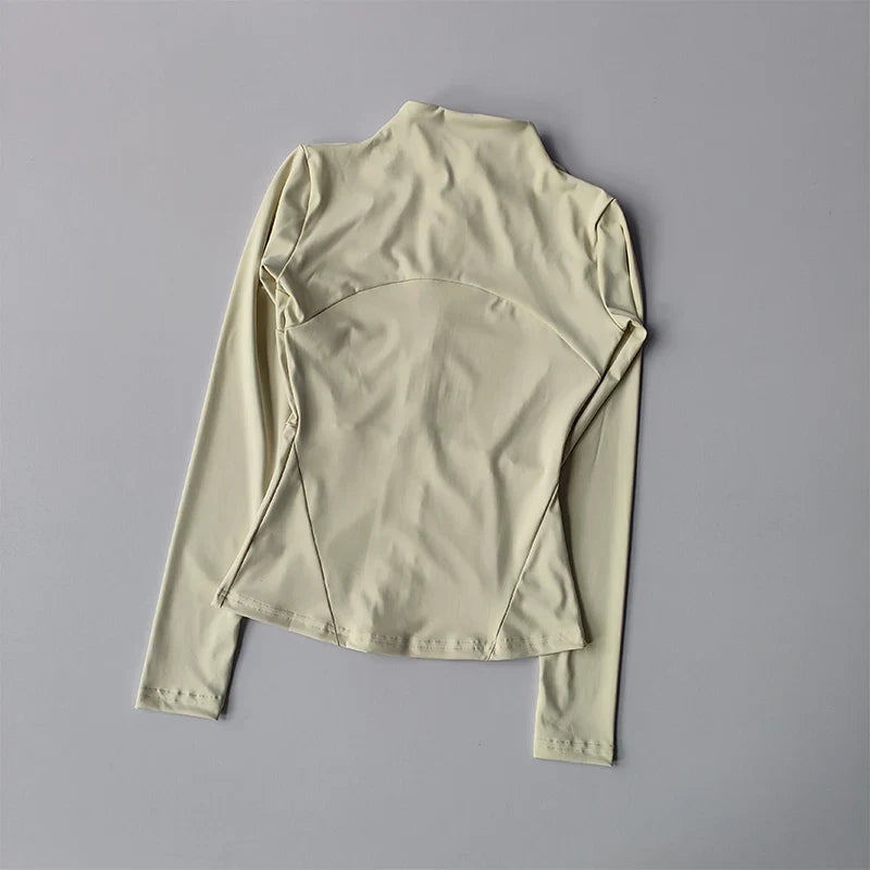 Women's Zip-Up Athletic Jacket – Long Sleeve Gym Cardigan