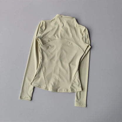 Women's Zip-Up Athletic Jacket – Long Sleeve Gym Cardigan