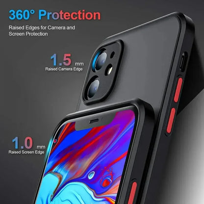 Shockproof iPhone Case – Armor Matte Cover with Silicone Bumper