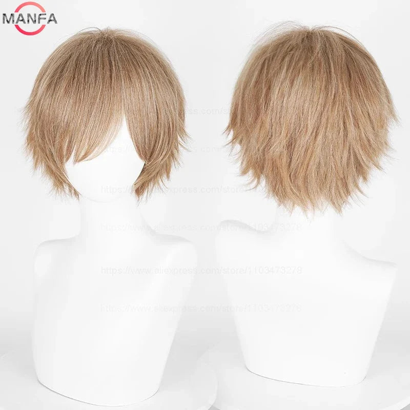 Short Straight Anime Cosplay Wig – 30cm, Multiple Colors for Men & Women