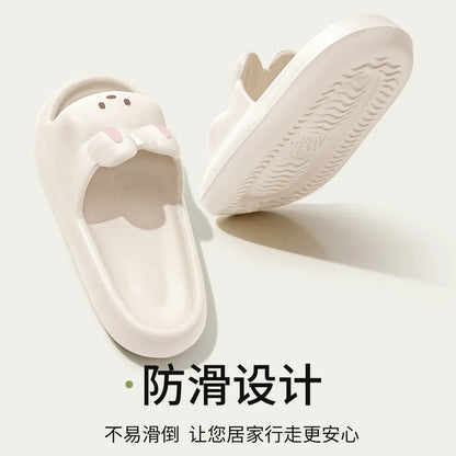 Rabbit Pillow Slippers – Thick Sole Cloud Slides for Women & Men
