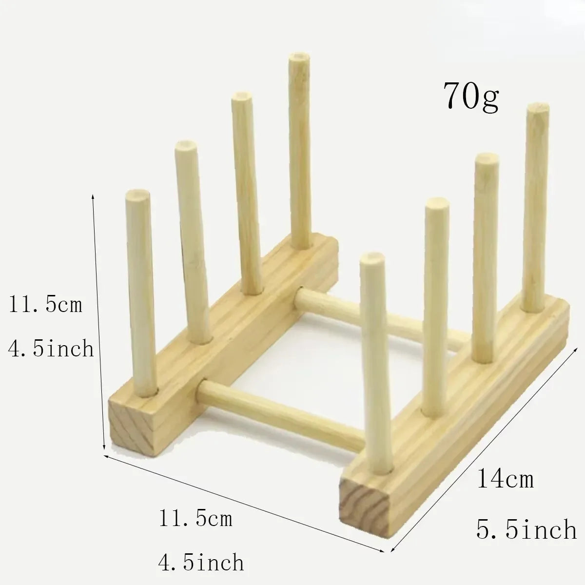 Wooden Plate Rack Dish Drainer Stand – Kitchen Organizer