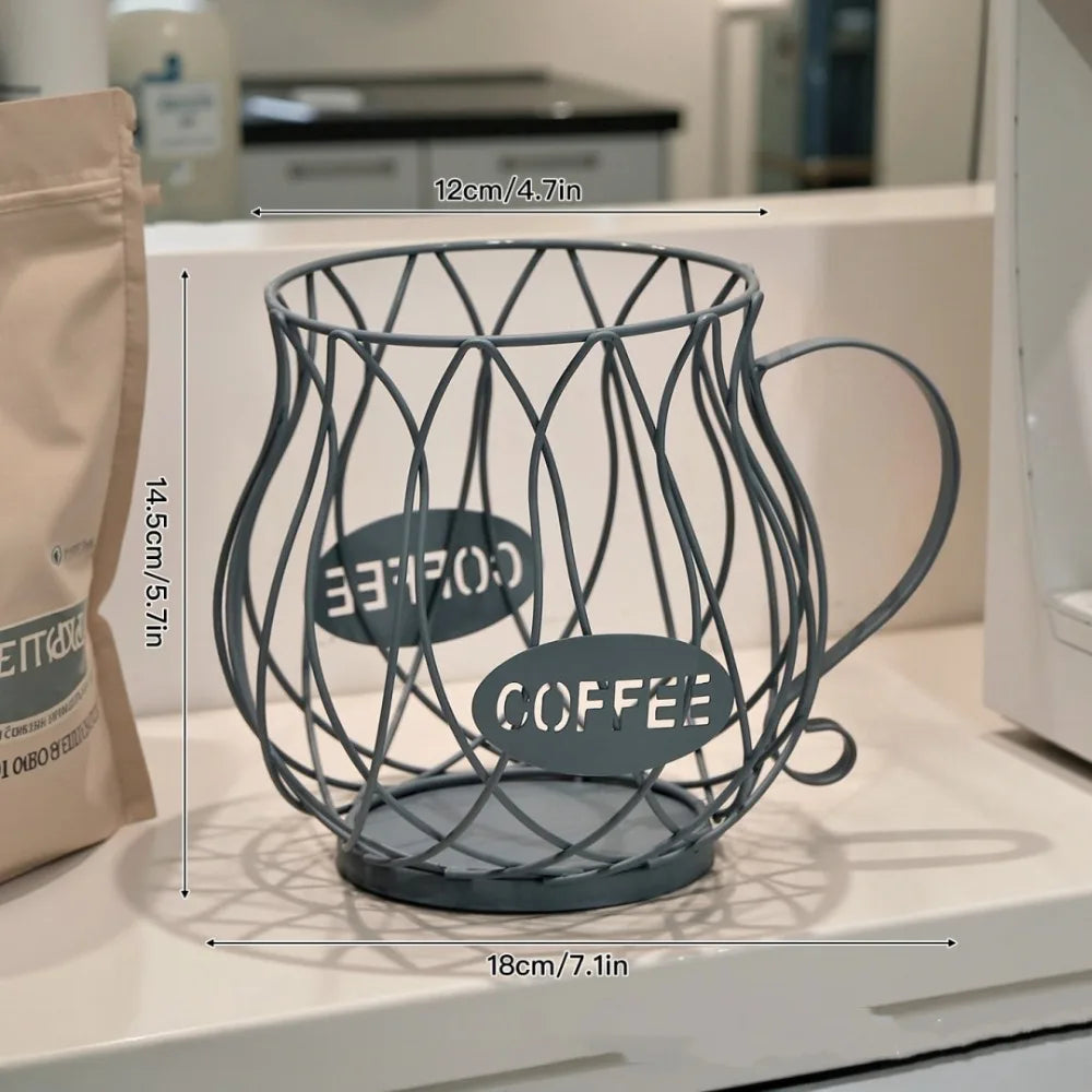 Coffee Pod Holder Wire Basket – Large Capacity Capsule Storage