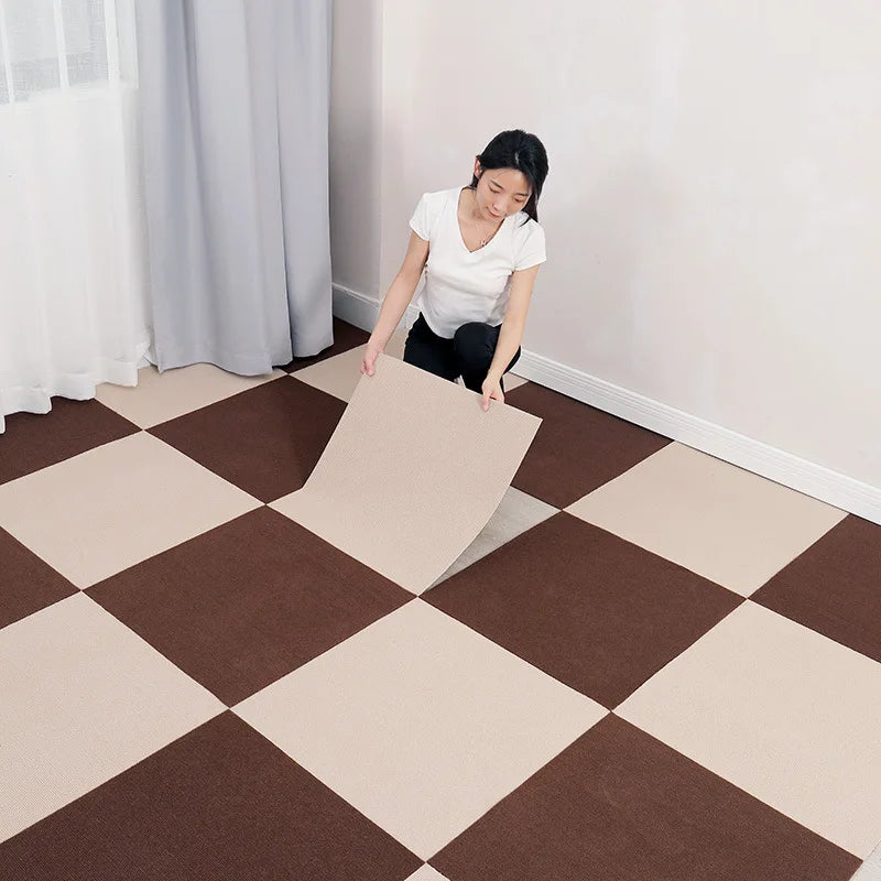 Self-Adhesive Carpet Tiles 11.8x11.8in – Peel & Stick Floor Mat Squares