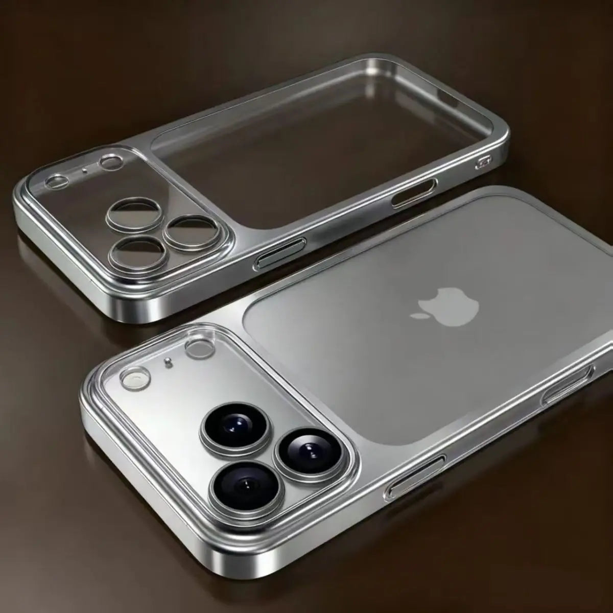 Luxury Plating Transparent iPhone Case with Lens Protection